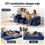 Thumbnail: Artiss Convertible Folding Sofa Bed Pull Out Mattress Foldable Lounge Couch Chai