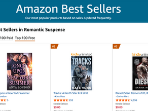 #1 best seller in romantic suspense on Amazon