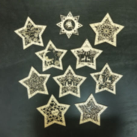 Collection of all 10 fine detail ornaments, one of each design.