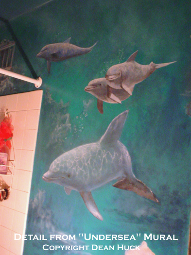 Dolphins are part of undersea mural