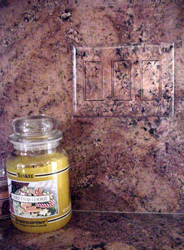 Hand painted Faux Granite Backsplash