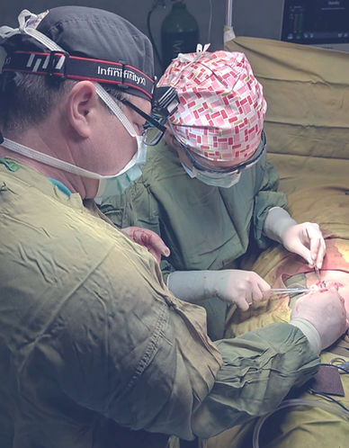 Two surgeons operating