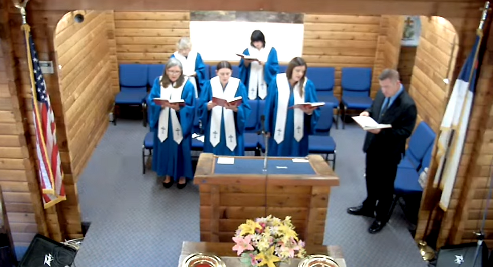 Second Baptist Church Keyser choir performing during Sunday worship service