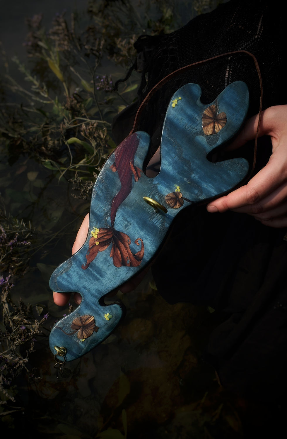 Miniature : Baguette magique en bois, en collaboration en sarahecmilla tournage sur bois marqueterie de bois sculpture