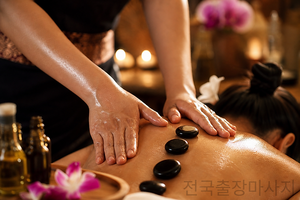 아로마 마사지 받는 모습