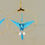 Miniature : Grues japonaises Origami turquoise pointillés blanc, créole simple
