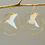 Miniature : Oiseaux Origami ivoire pointillés or, créoles doubles