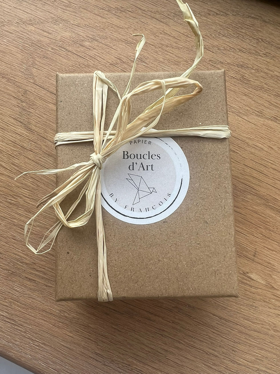 Miniature : Oiseaux Origami feuillage graphique pastel, créoles doubles