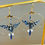 Miniature : Grues japonaises Origami bleu marine pétales blancs, créoles simples