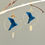 Miniature : Oiseaux bleu marine Origami, créole simple avec sequin doré