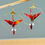 Miniature : Grues japonaises Origami rouges et Or, créole simple