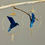 Miniature : Oiseaux bleu marine Origami, créole simple avec sequin doré