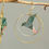 Miniature : Oiseaux Origami imprimé fleural vert, créoles doubles