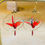 Miniature : Grues japonaises Origami rouge fleuri, créoles simples