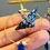 Miniature : Grues japonaises Origami bleu marine pétales blancs, créoles simples