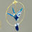 Miniature : Grues japonaises Origami bleues et blanches, créole simple