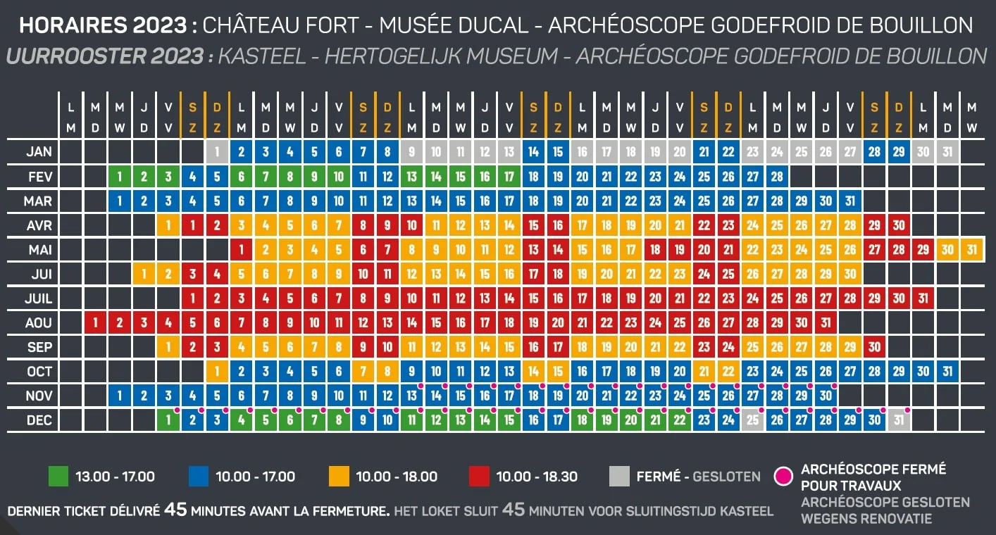 Horaires château fort de Bouillon, une attraction incontournable en Ardenne
