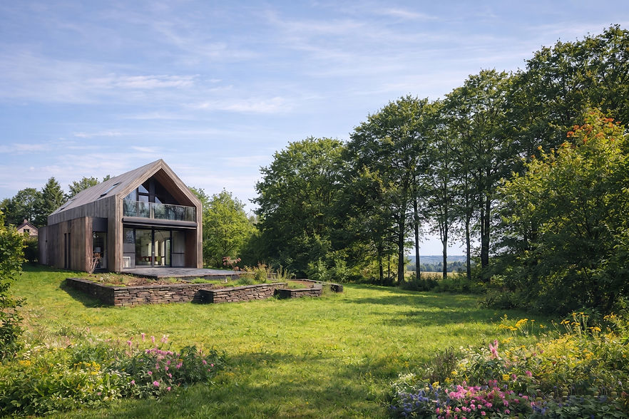 Projet d’architecture contemporaine réalisé en Province de Luxembourg, entre Virton et les Ardennes