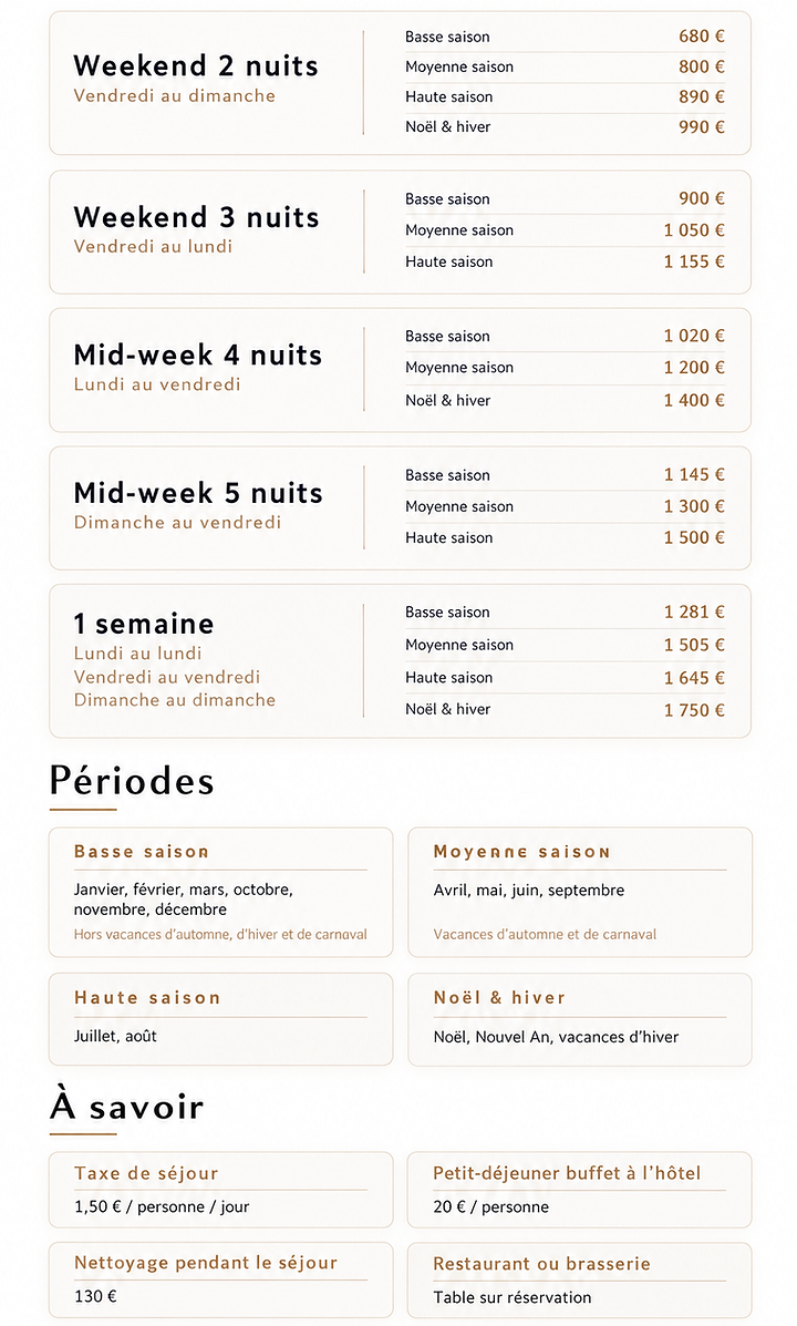 Tarifs appart’hôtels à Alle sur Semois