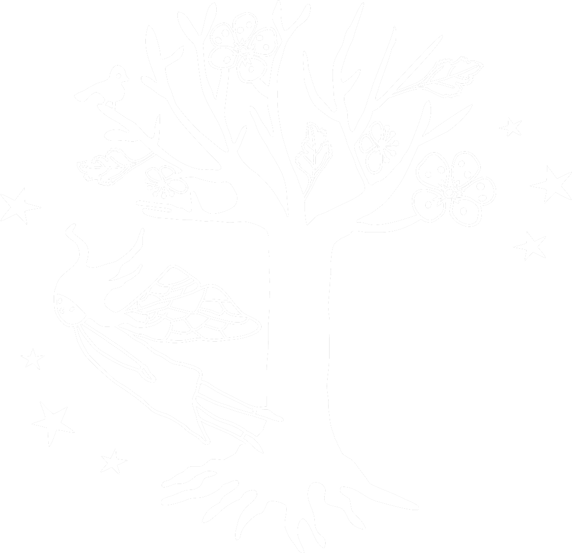 logo blanc l'Arbre à Fées, produits cosmétiques naturels pour enfants