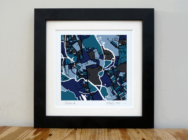 Oxford - City Art Map - 8x8