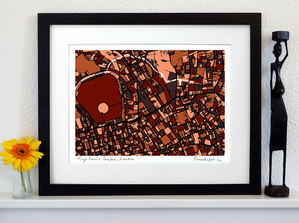 KINGS CROSS & CAMDEN, LONDON ART MAP PRINT