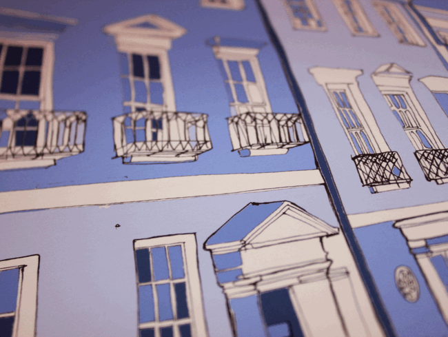 Lansdown Road Bath Art Print Detail2