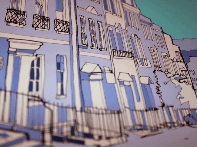 Lansdown Road Bath Art Print Detail