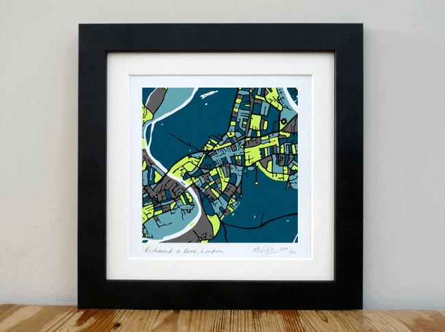Richmond & Kew London Art Map - 8x8