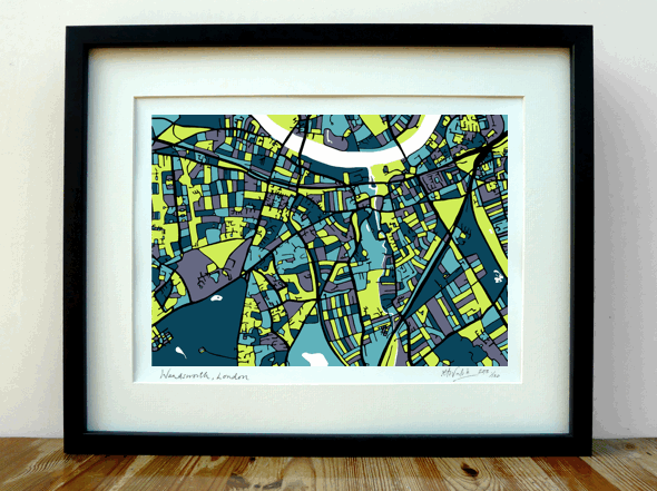Wandsworth Map Art - A3 & A4