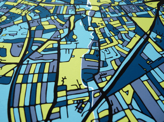 Wandsworth, London Map Art - Detail