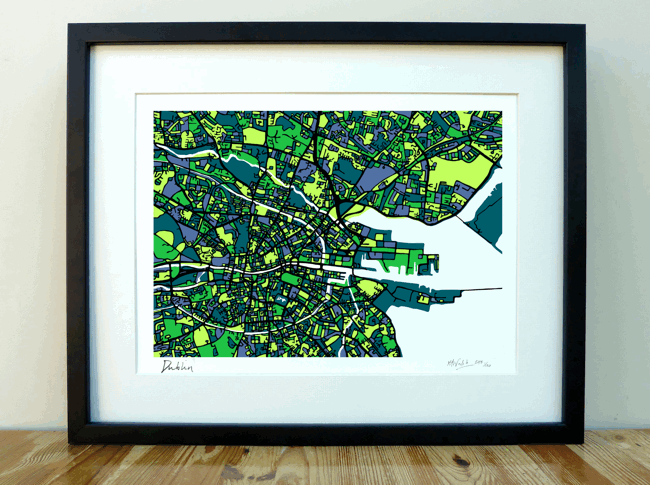 Dublin Art Map - Green - A3 & A4