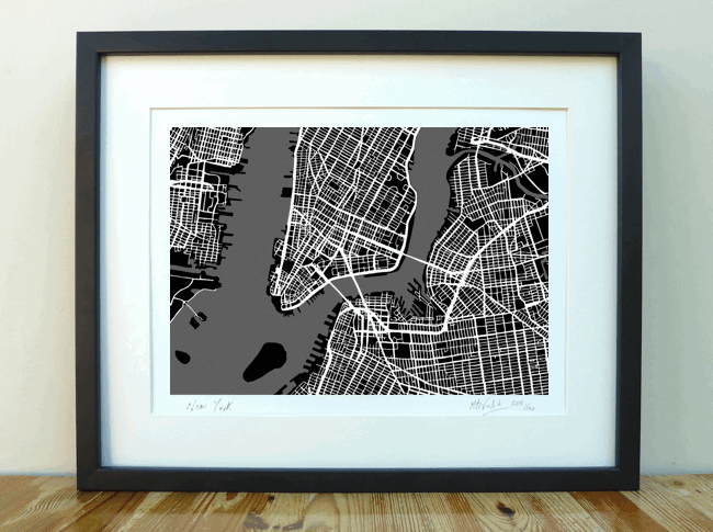 New York - City Art Map - A3 & A4