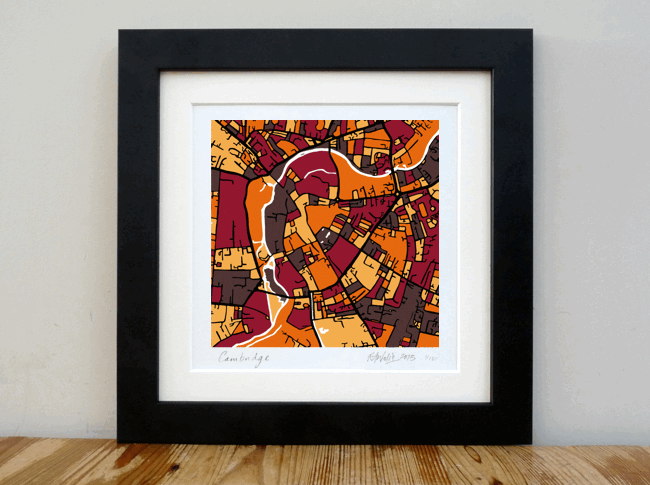 Cambridge UK - Art Map - 8x8