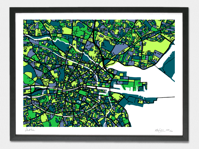 Dublin Art Map - Green - A1 & A2