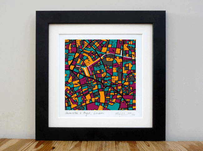 Shoreditch & Angel Art Map - 8"x 8"