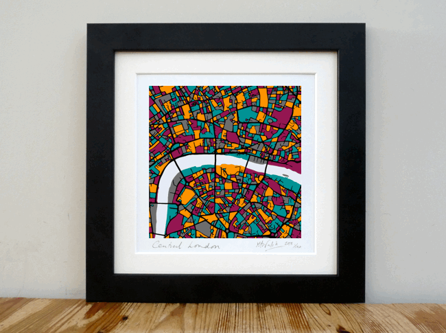 Cental London Art Map - 8x8