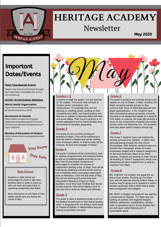 May 2020 Newsletter
