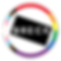 Progress pride flag in circle with Breck Foundation Logo