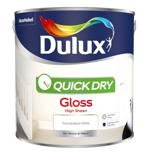 Dulux Quick Dry Gloss Pure Brilliant White 2.5L Verwood