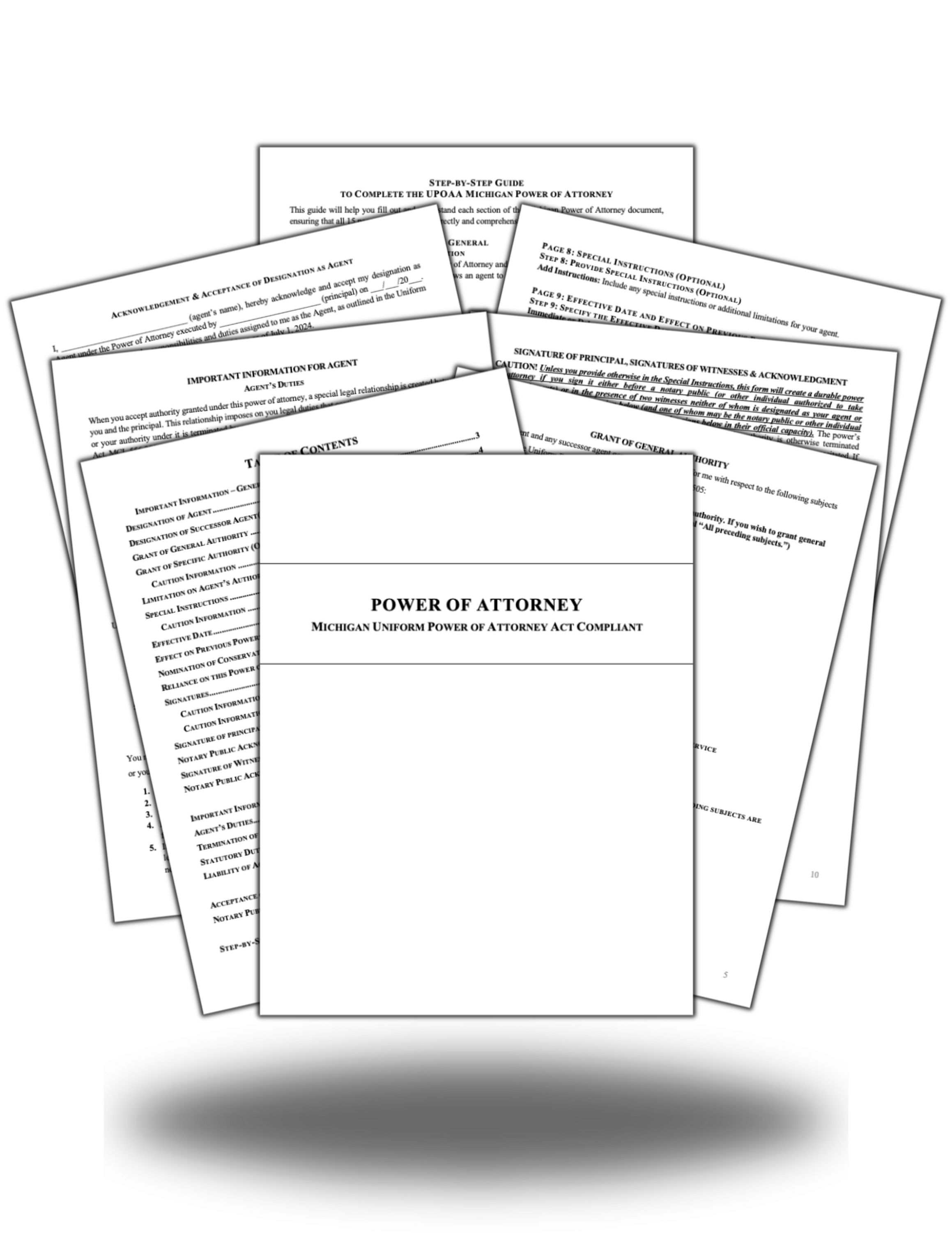 Michigan UPOAA Power of Attorney & Agent Acceptance + Step by Step Guide