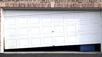 garage door with broken cables