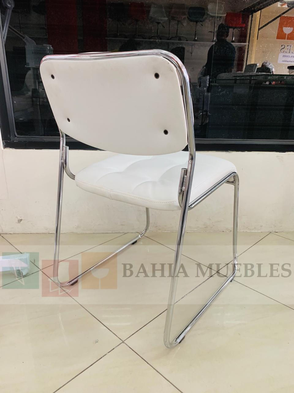 Miniatura: Silla de espera Cuerina Blanca