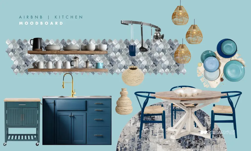 moodboard for airbnb kitchen