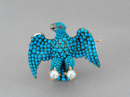 Queen Victoria’s gift to her train-bearers, turquoise eagle brooches
