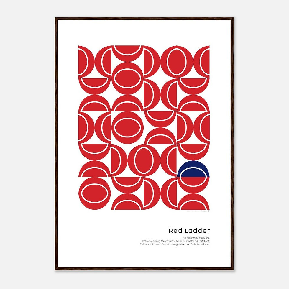 Thumbnail: Red Ladder | Bauhaus Esque Framed Poster