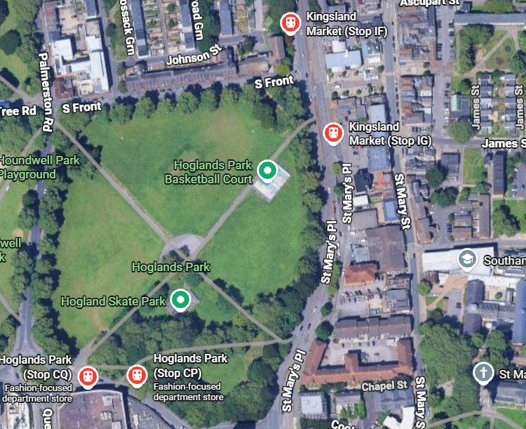 Bus stops for Hoglands Park