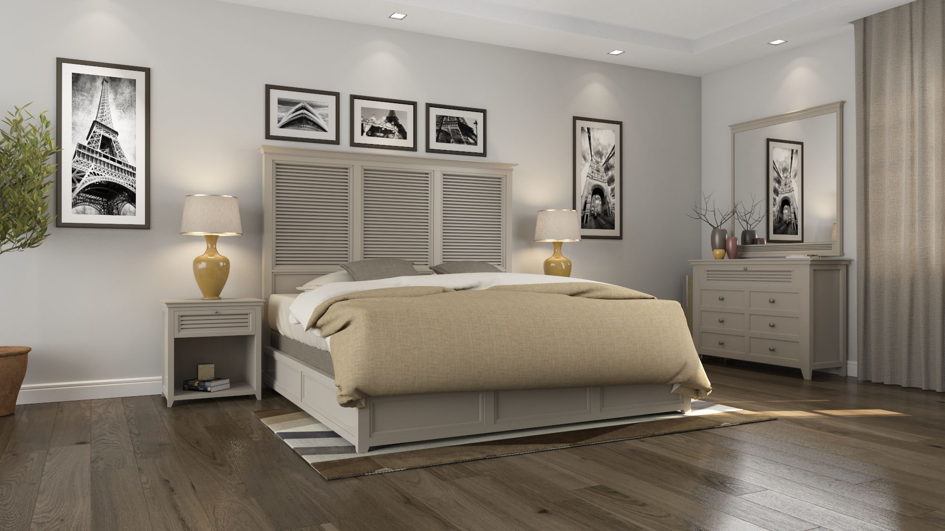 RH Shutter Bedroom Neutral