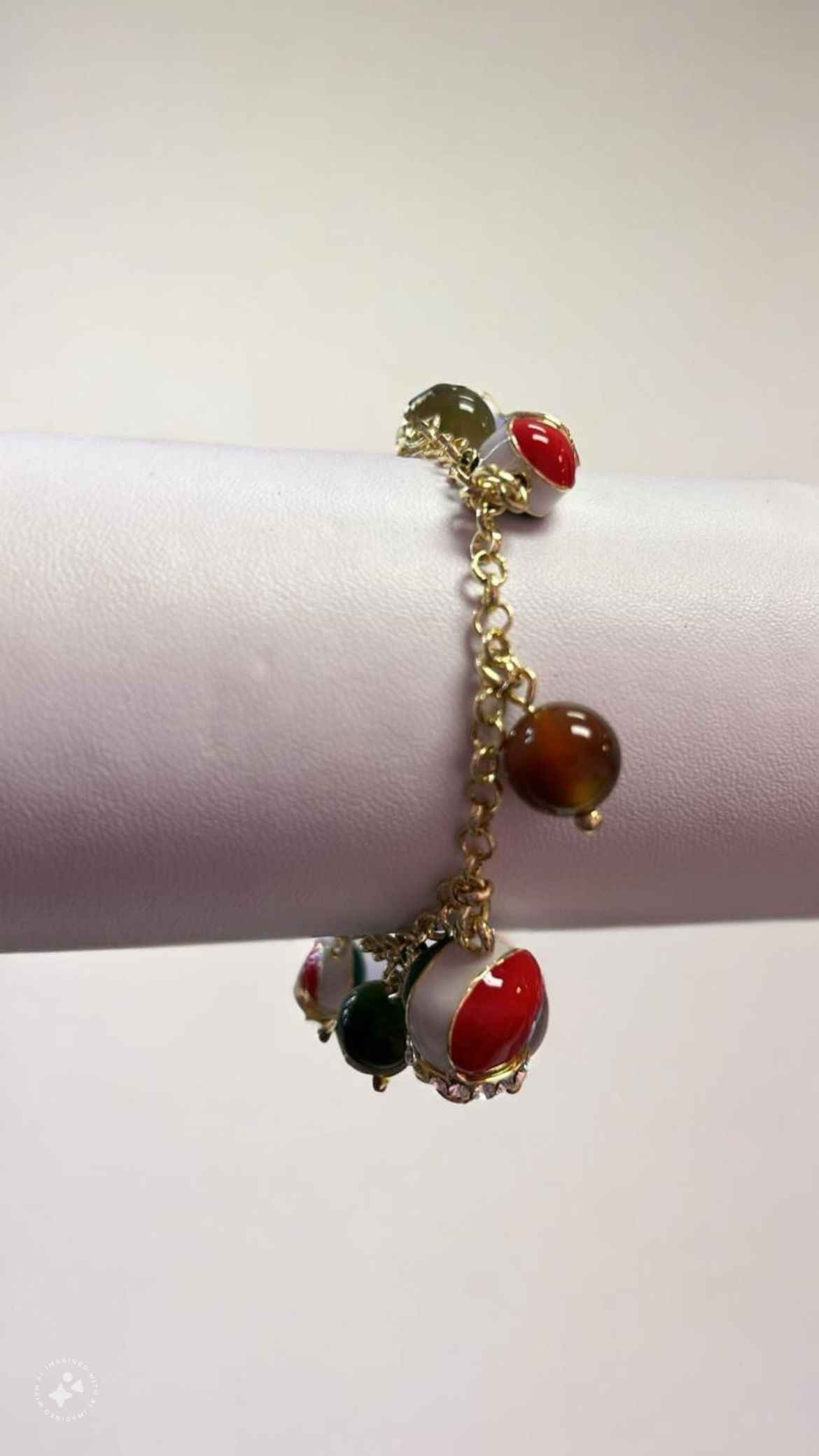 Red blue and white bracelet