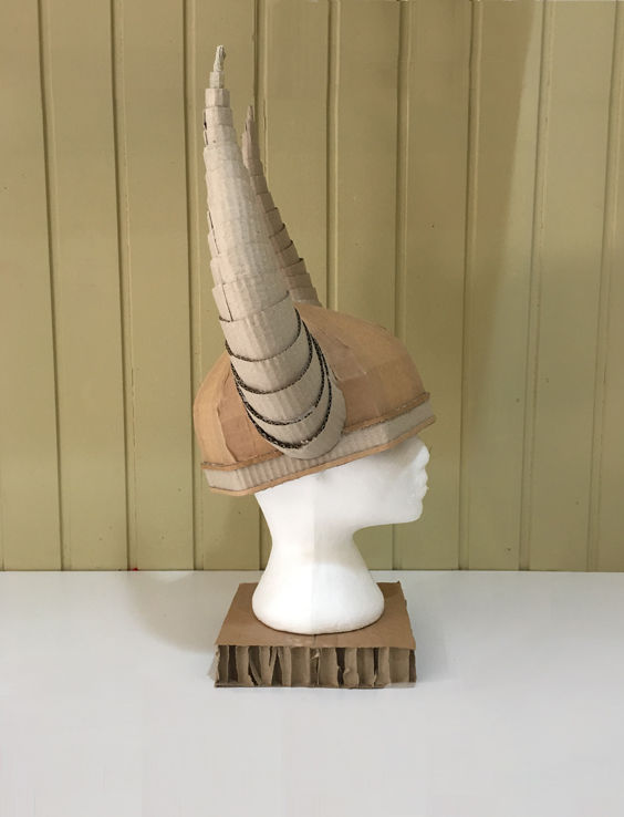 CARDBOARD VIKING HELMET WITH HORNS
